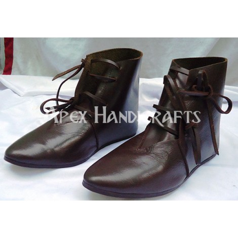 Medieval front laced ankle boot, dark-brown APX-325