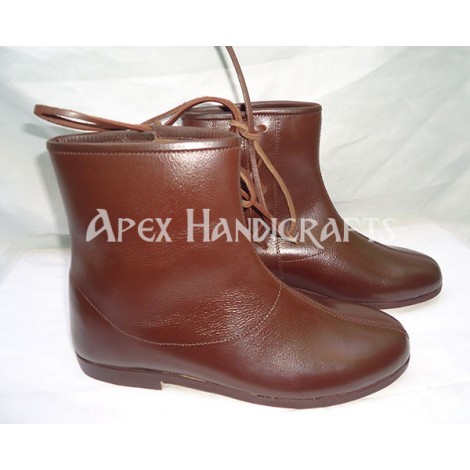 Side-laced ankle boots, dark brown APX-317