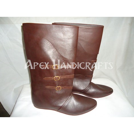 Knee-high boots with buckles APX-336