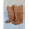 Knee High Leather Boots With  Buckels APX-304