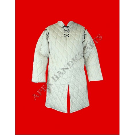 Medieval white gambeson APX-913