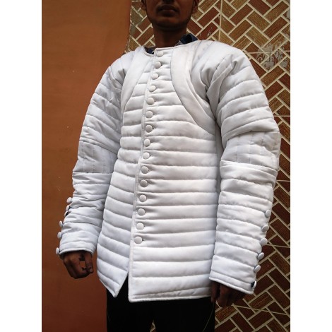 Medieval White a Gambeson full sleeves  APX-904