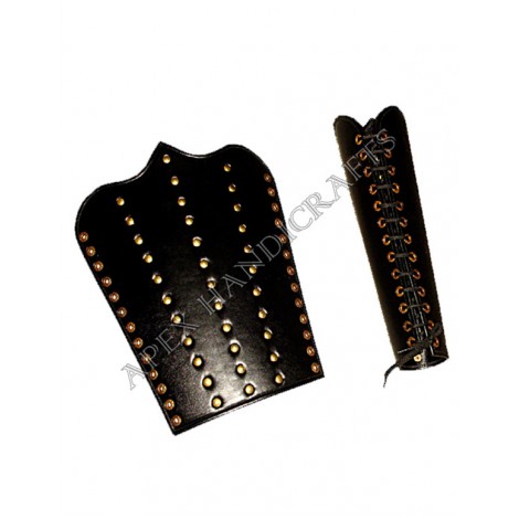 Leather Leg Guard with Brass button Fittings APX-111