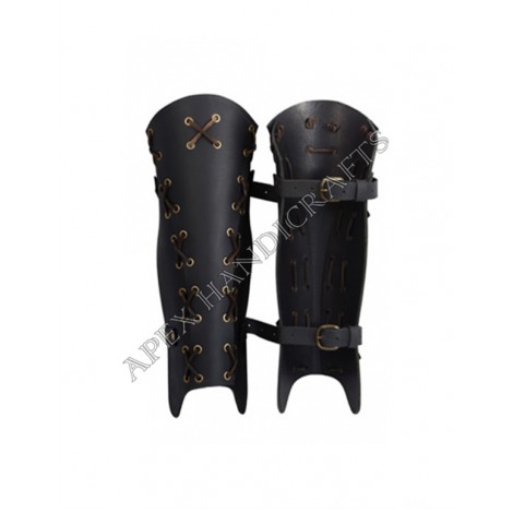 Leather Leg Guard with Brass button Fittings APX-112