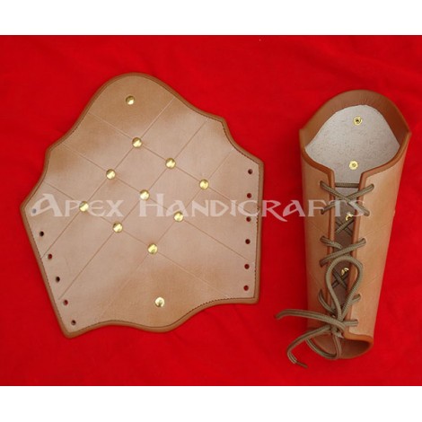 Leather Arm Guard with Brass button Fittings APX-157