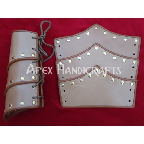 Leather Arm Guard with Brass button Fittings APX-153