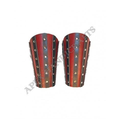 Leather Arm Guard with Brass button Fittings APX-163