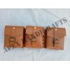 Medieval Leather Pouch with Brass Buckle  and Three in One. APX-1032