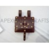 Medieval Leather Pouch with Brass Button APX-1034