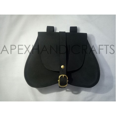 Medieval Leather Pouch with Brass buttons APX-1002