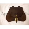 Medieval Leather Pouch with Brass Buckles APX-1028